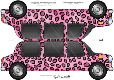 Large Dl Leopardskin Stretch Limo Shaped Card