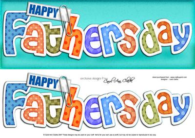 Large Dl Fathers Day Felties Quick Card with 3D Decoupage