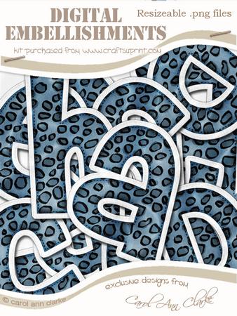 Leopardskin Felties Lowercase Alpha Digital Embellishment