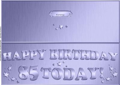 Large Dl 85th Birthday Quick Cut and Fold Card