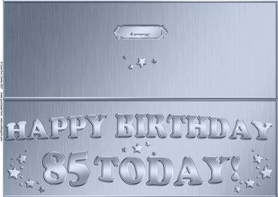 Large Dl 85th Birthday Quick Cut and Fold Card