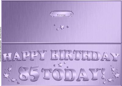 Large Dl 85th Birthday Quick Cut and Fold Card