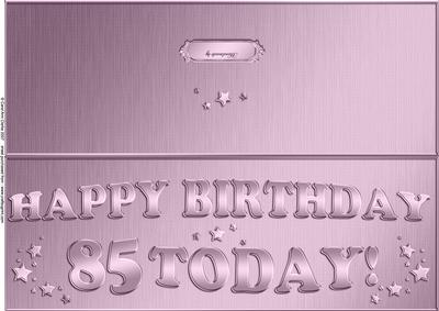 Large Dl 85th Birthday Quick Cut and Fold Card