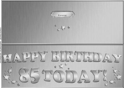 Large Dl 85th Birthday Quick Cut and Fold Card