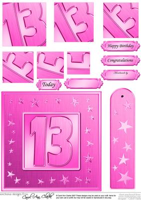 13th Bright Metallic Age Quick Card with Twisted Pyramage