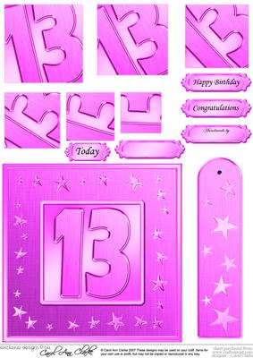 13th Bright Metallic Age Quick Card with Twisted Pyramage