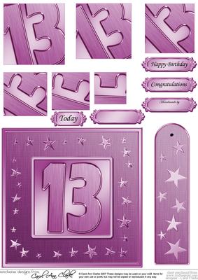 13th Bright Metallic Age Quick Card with Twisted Pyramage