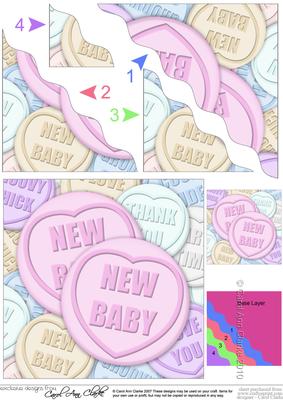 New Baby Sweet Heart Wavy Corner Side Stacker Topper