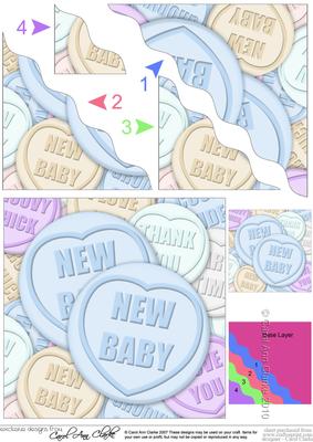 New Baby Sweet Heart Wavy Corner Side Stacker Topper