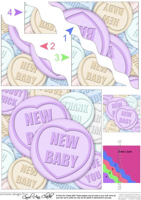 New Baby Sweet Heart Wavy Corner Side Stacker Topper