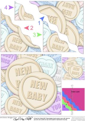 New Baby Sweet Heart Wavy Corner Side Stacker Topper