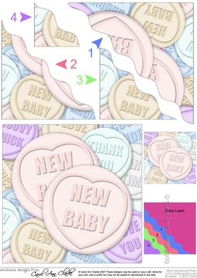 New Baby Sweet Heart Wavy Corner Side Stacker Topper