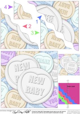 New Baby Sweet Heart Wavy Corner Side Stacker Topper
