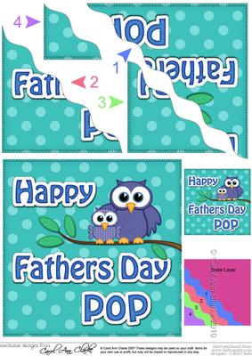 Owl Felties Pop Fathers Day Wavy Corner Side Topper