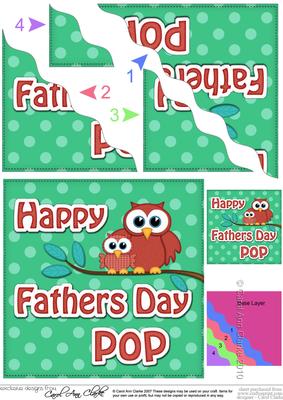 Owl Felties Pop Fathers Day Wavy Corner Side Topper