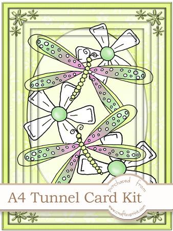 A4 Dreamy Dragonflies in Purple Tunnel Card Kit