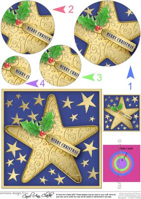 Xmas Star Circle Pyramage Topper