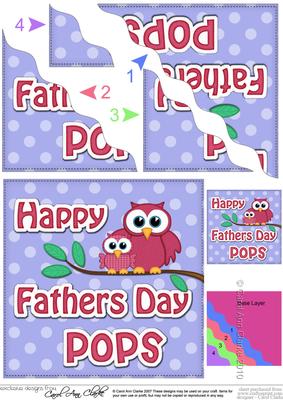 Owl Felties Pops Fathers Day Wavy Corner Side Stacker