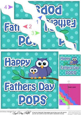 Owl Felties Pops Fathers Day Wavy Corner Side Stacker