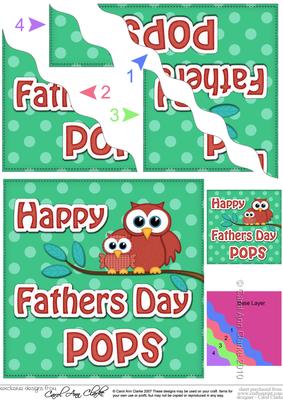 Owl Felties Pops Fathers Day Wavy Corner Side Stacker