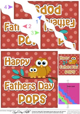 Owl Felties Pops Fathers Day Wavy Corner Side Stacker