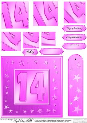 14th Bright Metallic Age Quick Card with Twisted Pyramage