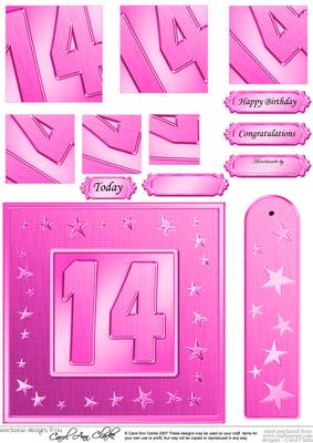 14th Bright Metallic Age Quick Card with Twisted Pyramage