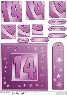 14th Bright Metallic Age Quick Card with Twisted Pyramage