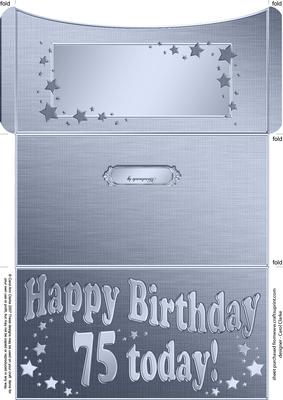 75th Birthday Metallic Age Money or Gift Wallet and Card