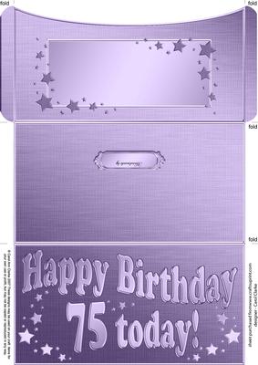 75th Birthday Metallic Age Money or Gift Wallet and Card