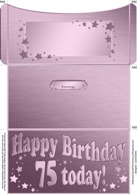 75th Birthday Metallic Age Money or Gift Wallet and Card