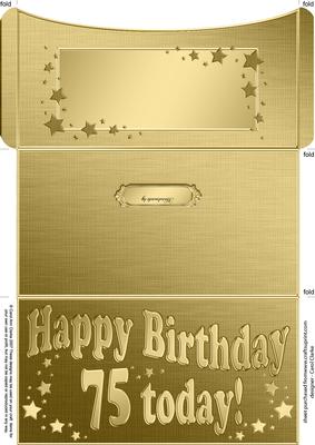 75th Birthday Metallic Age Money or Gift Wallet and Card