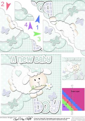 A New Baby Boy Lamb Felties Scallop Corner
