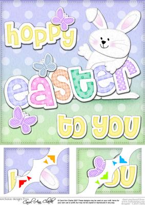 8x8 Hoppy Easter to You Easter Bunny Boy Felties Topper