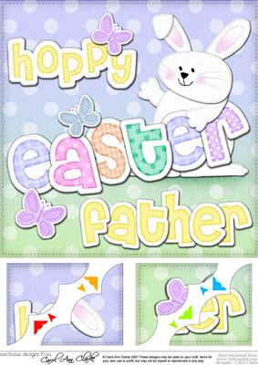 8x8 Hoppy Easter Father Easter Bunny Boy Felties Topper