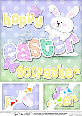 8x8 Hoppy Easter Godfather Easter Bunny Boy Felties Topper