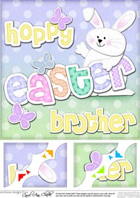 8x8 Hoppy Easter Brother Easter Bunny Boy Felties Topper