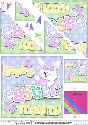 Hoppy Easter Mommy Bunny Girl Felties Scallop Corner