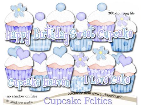 Pretty Coordinating Cupcake Felties Digital Embellishment
