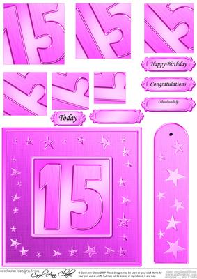 15th Bright Metallic Age Quick Card with Twisted Pyramage