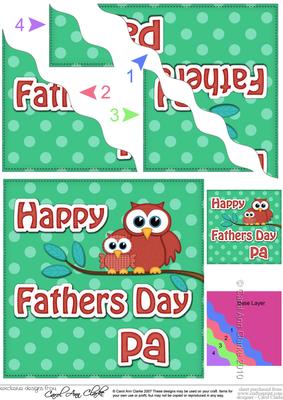 Owl Felties Pa Fathers Day Wavy Corner Side Stacker