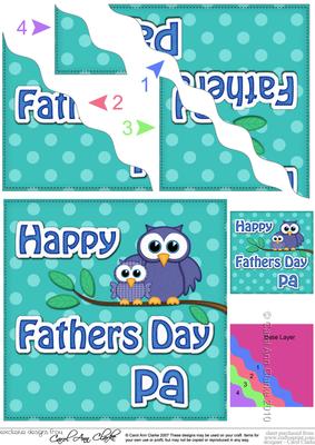 Owl Felties Pa Fathers Day Wavy Corner Side Stacker