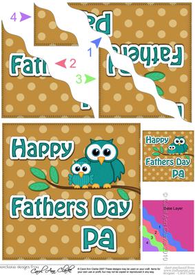 Owl Felties Pa Fathers Day Wavy Corner Side Stacker
