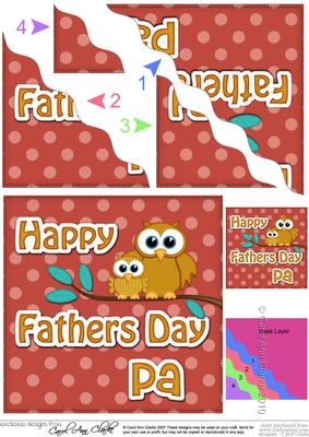 Owl Felties Pa Fathers Day Wavy Corner Side Stacker