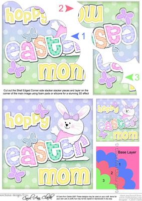 Hoppy Easter Mom Bunny Girl Felties Shell Corner