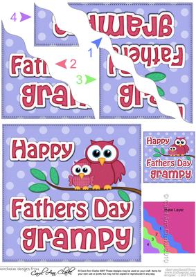 Owl Felties Grampy Fathers Day Wavy Corner Side Stacker