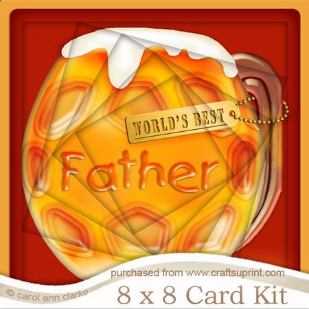 8x8 Mine's a Pint!! Worlds Best Father Twisted Tunnel Card