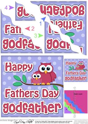 Owl Felties Godfather Fathers Day Wavy Corner Side Stacker