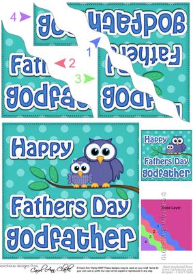 Owl Felties Godfather Fathers Day Wavy Corner Side Stacker