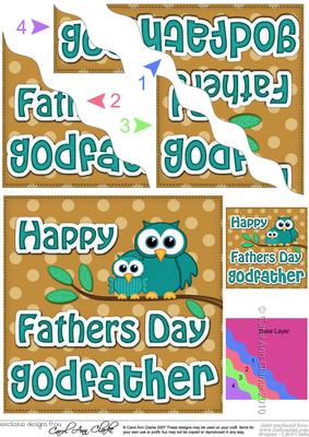 Owl Felties Godfather Fathers Day Wavy Corner Side Stacker